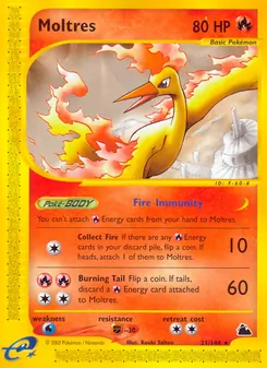 Moltres card from Skyridge, number 21/144