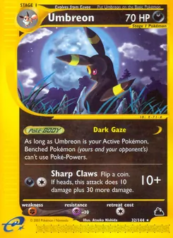 Umbreon card from Skyridge, number 32/144