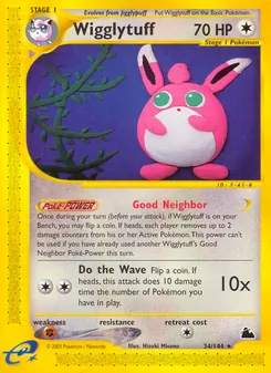 Wigglytuff card from Skyridge, number 34/144