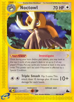 Noctowl card from Skyridge, number 40/144