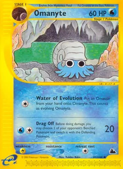 Omanyte card from Skyridge, number 41/144