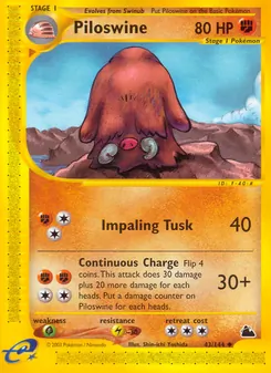 Piloswine card from Skyridge, number 43/144