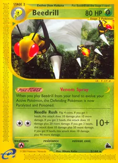 Beedrill card from Skyridge, number 5/144