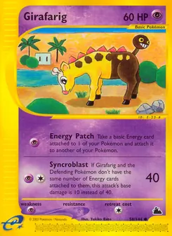 Girafarig card from Skyridge, number 58/144