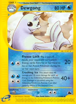 Dewgong card from Skyridge, number 7/144