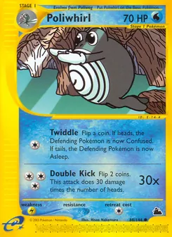 Poliwhirl card from Skyridge, number 88/144