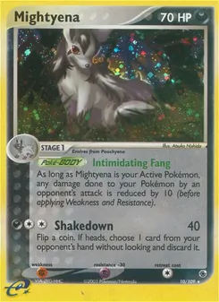 Mightyena card from Ruby & Sapphire, number 10/109