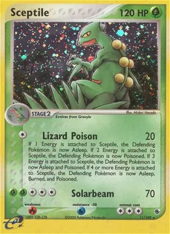 Sceptile card from Ruby & Sapphire, number 11/109