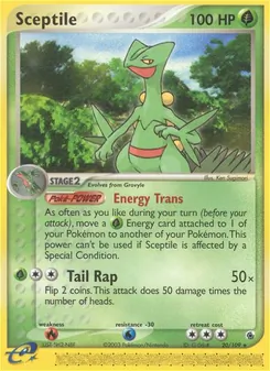 Sceptile card from Ruby & Sapphire, number 20/109