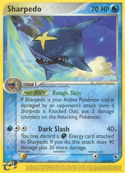 Sharpedo card from Ruby & Sapphire, number 22/109
