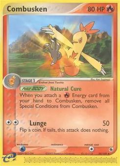 Combusken card from Ruby & Sapphire, number 28/109