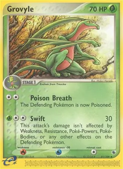 Grovyle card from Ruby & Sapphire, number 31/109