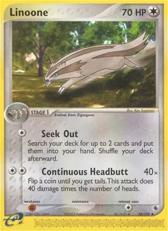 Linoone card from Ruby & Sapphire, number 38/109