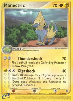 Manectric card from Ruby & Sapphire, number 39/109