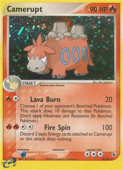 Camerupt card from Ruby & Sapphire, number 4/109