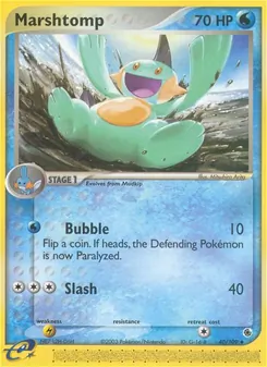 Marshtomp card from Ruby & Sapphire, number 40/109