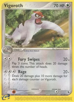 Vigoroth card from Ruby & Sapphire, number 47/109