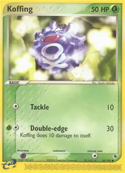 Koffing card from Ruby & Sapphire, number 54/109