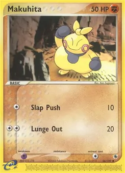 Makuhita card from Ruby & Sapphire, number 56/109