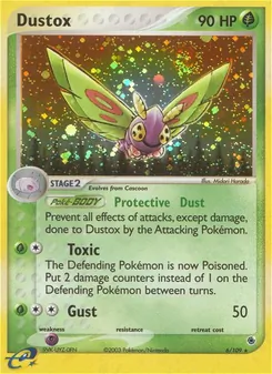 Dustox card from Ruby & Sapphire, number 6/109