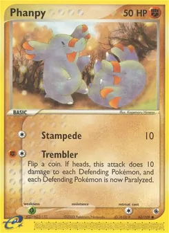Phanpy card from Ruby & Sapphire, number 62/109