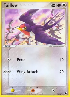 Taillow card from Ruby & Sapphire, number 72/109