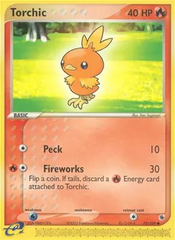 Torchic card from Ruby & Sapphire, number 73/109
