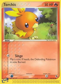 Torchic card from Ruby & Sapphire, number 74/109