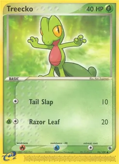 Treecko card from Ruby & Sapphire, number 76/109