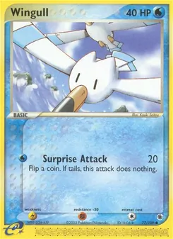 Wingull card from Ruby & Sapphire, number 77/109