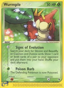 Wurmple card from Ruby & Sapphire, number 78/109