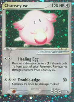 Chansey ex card from Ruby & Sapphire, number 96/109