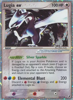 Lugia ex card from Unseen Forces, number 105/115