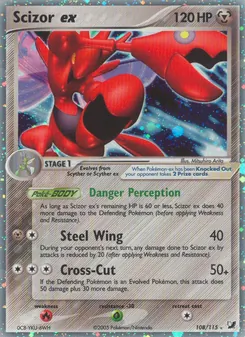 Scizor ex card from Unseen Forces, number 108/115