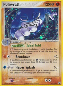 Poliwrath card from Unseen Forces, number 11/115