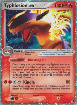 Typhlosion ex card from Unseen Forces, number 110/115