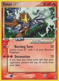 Entei ☆ card from Unseen Forces, number 113/115