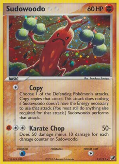 Sudowoodo card from Unseen Forces, number 15/115