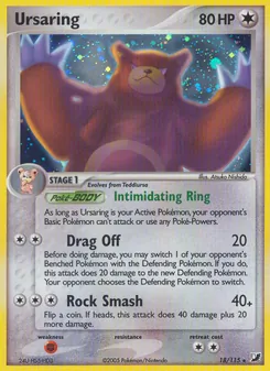 Ursaring card from Unseen Forces, number 18/115