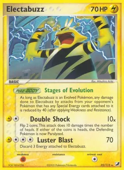 Electabuzz card from Unseen Forces, number 22/115