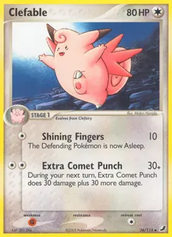 Clefable card from Unseen Forces, number 36/115