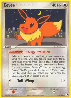 Eevee card from Unseen Forces, number 55/115