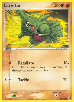 Larvitar card from Unseen Forces, number 61/115