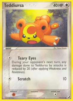 Teddiursa card from Unseen Forces, number 77/115