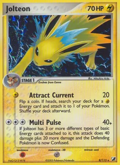 Jolteon card from Unseen Forces, number 8/115