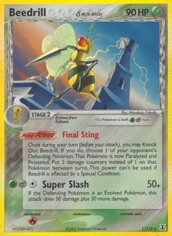 Beedrill δ card from Delta Species, number 1/113