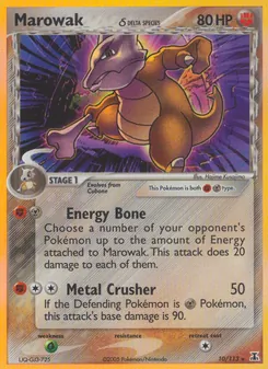 Marowak δ card from Delta Species, number 10/113
