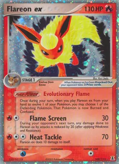 Flareon ex card from Delta Species, number 108/113