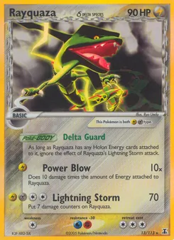 Rayquaza δ card from Delta Species, number 13/113