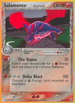 Salamence δ card from Delta Species, number 14/113